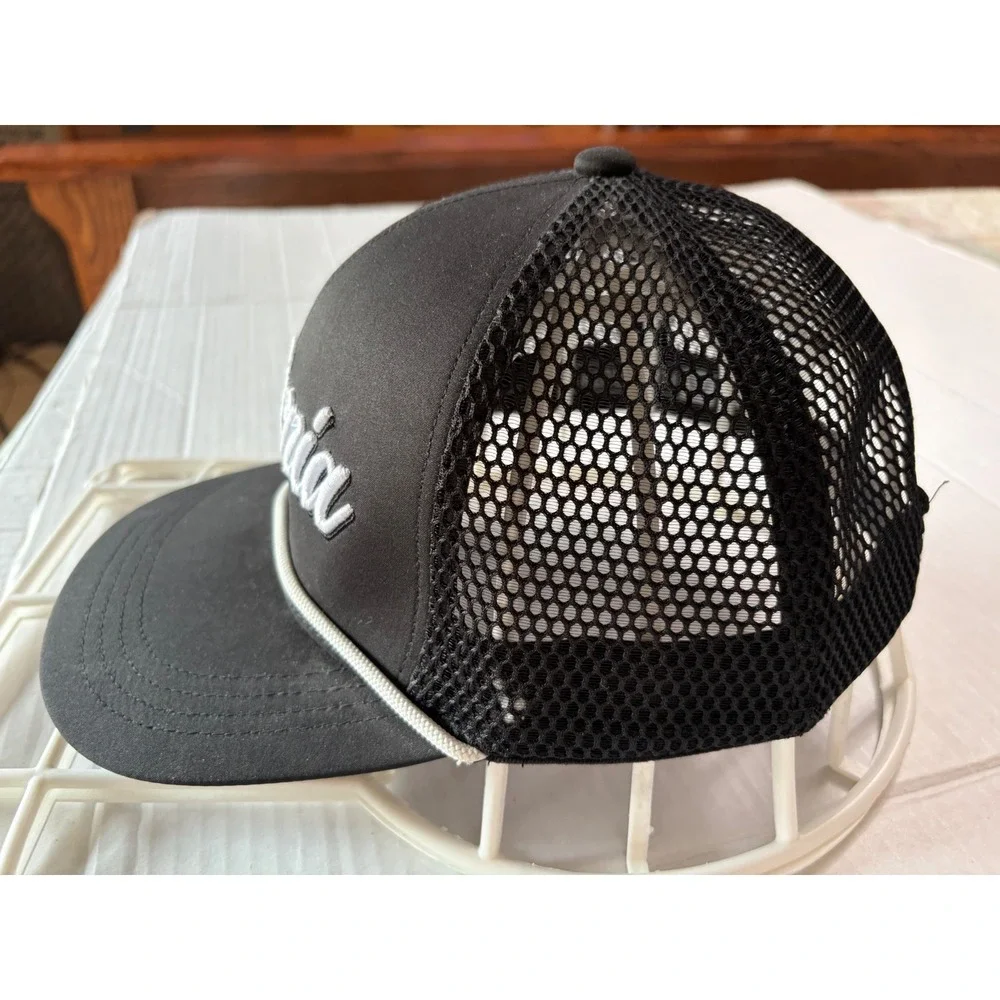 Robin Ruth California Trucker Hat Black White Embroidered Snapback Mesh Cap